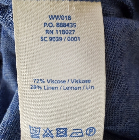 BODEN Women's Jersey Day Dress Blue Tassles Linen Bend V-Neck Size 6R - Picture 7 of 8